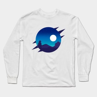 night scene cartoon Long Sleeve T-Shirt